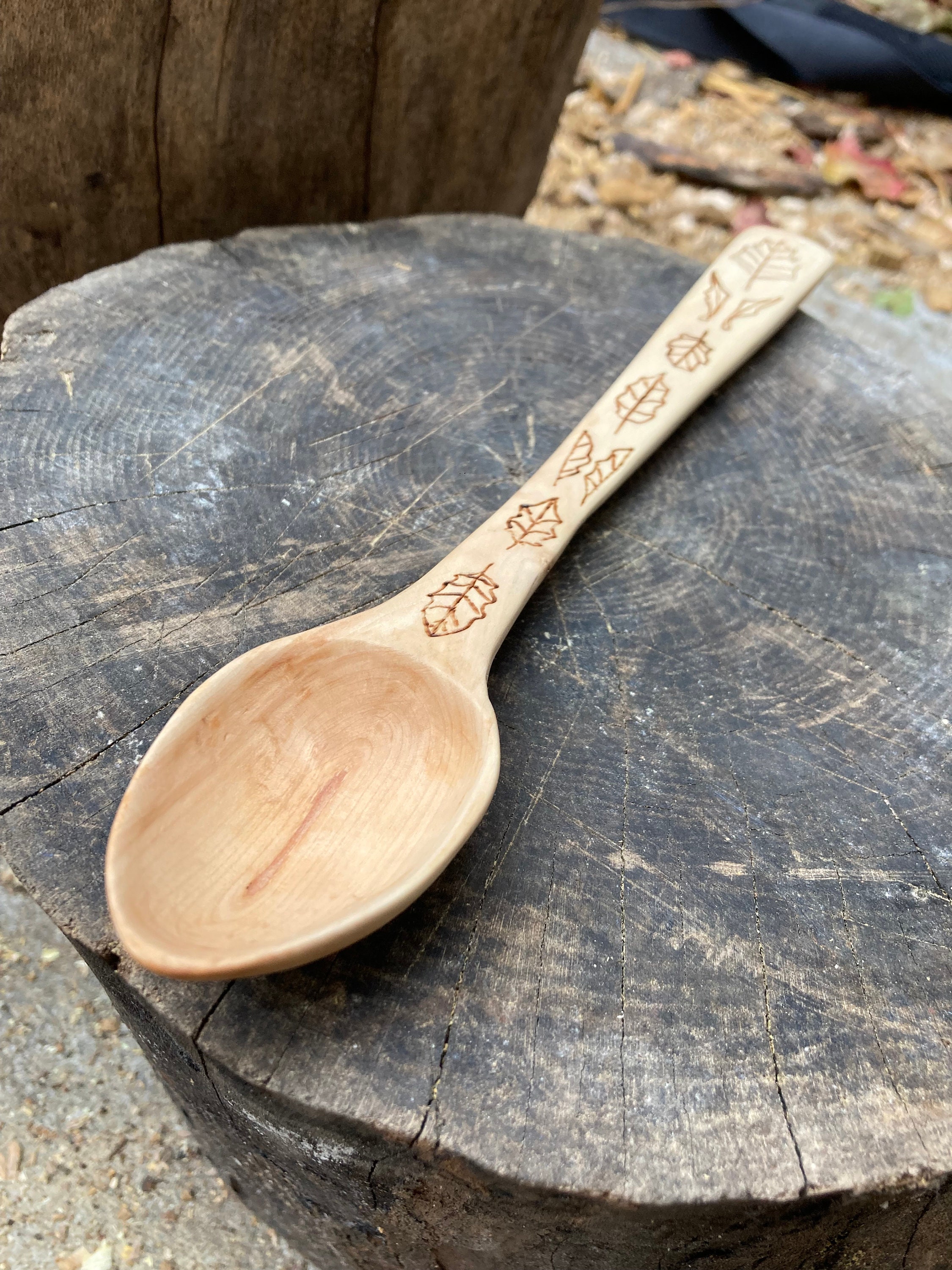 Hand carved Hawthorn wooden spoon wooden spoon gift for nature lovers magical woods forester’s gift hand made spoon