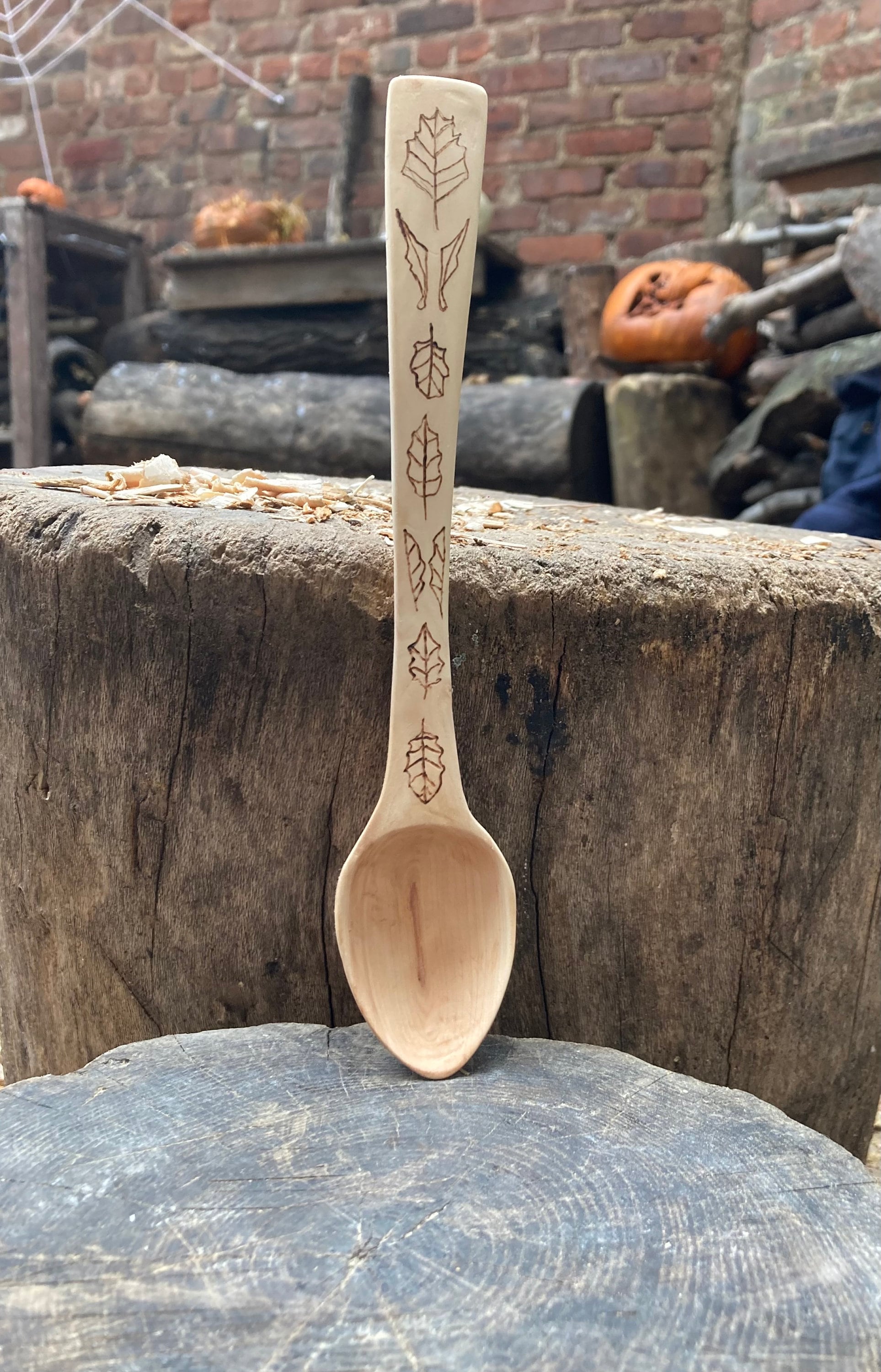 Hand carved Hawthorn wooden spoon wooden spoon gift for nature lovers magical woods forester’s gift hand made spoon image 7
