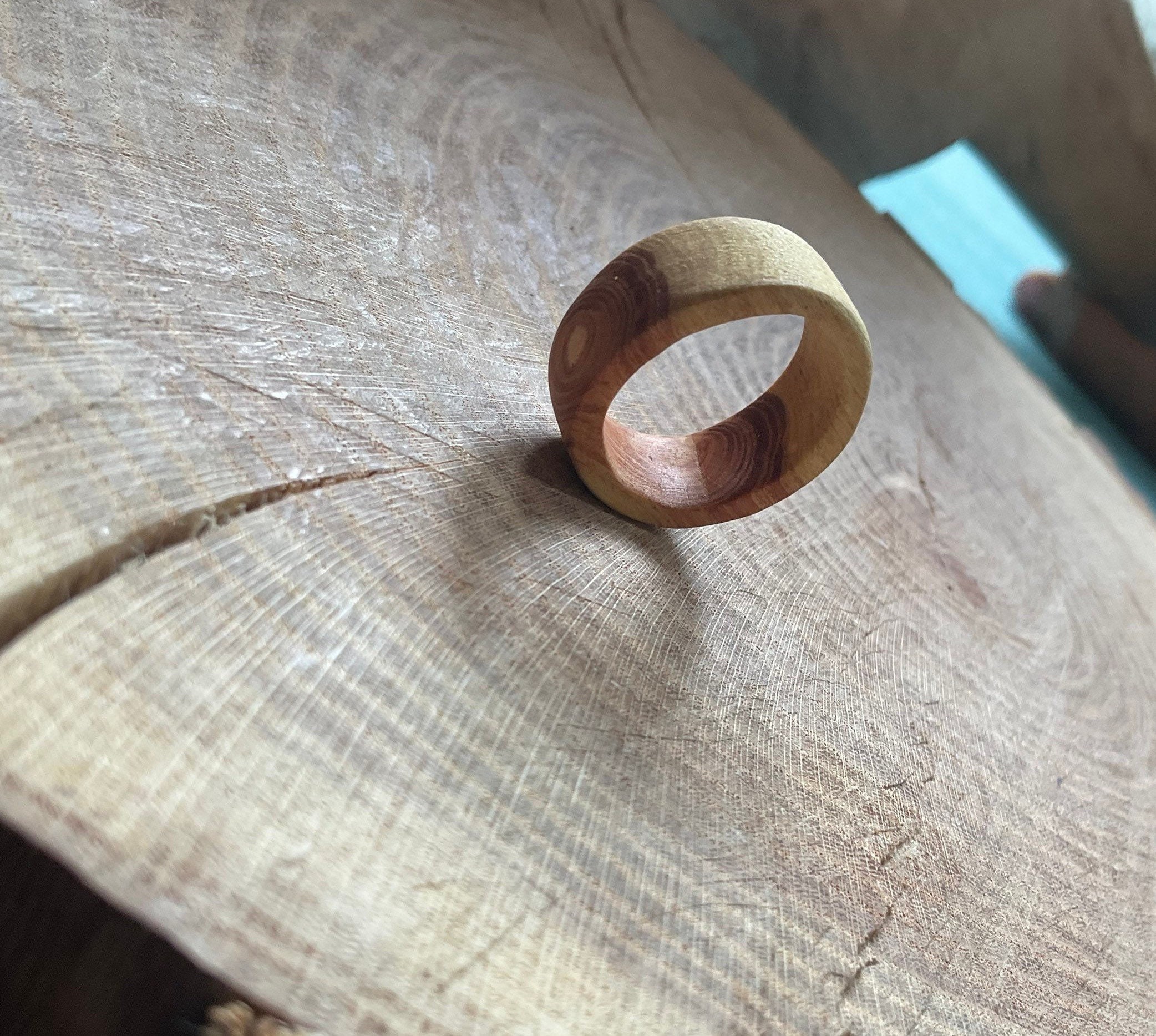Hand carved honeylocust wood ring image 4