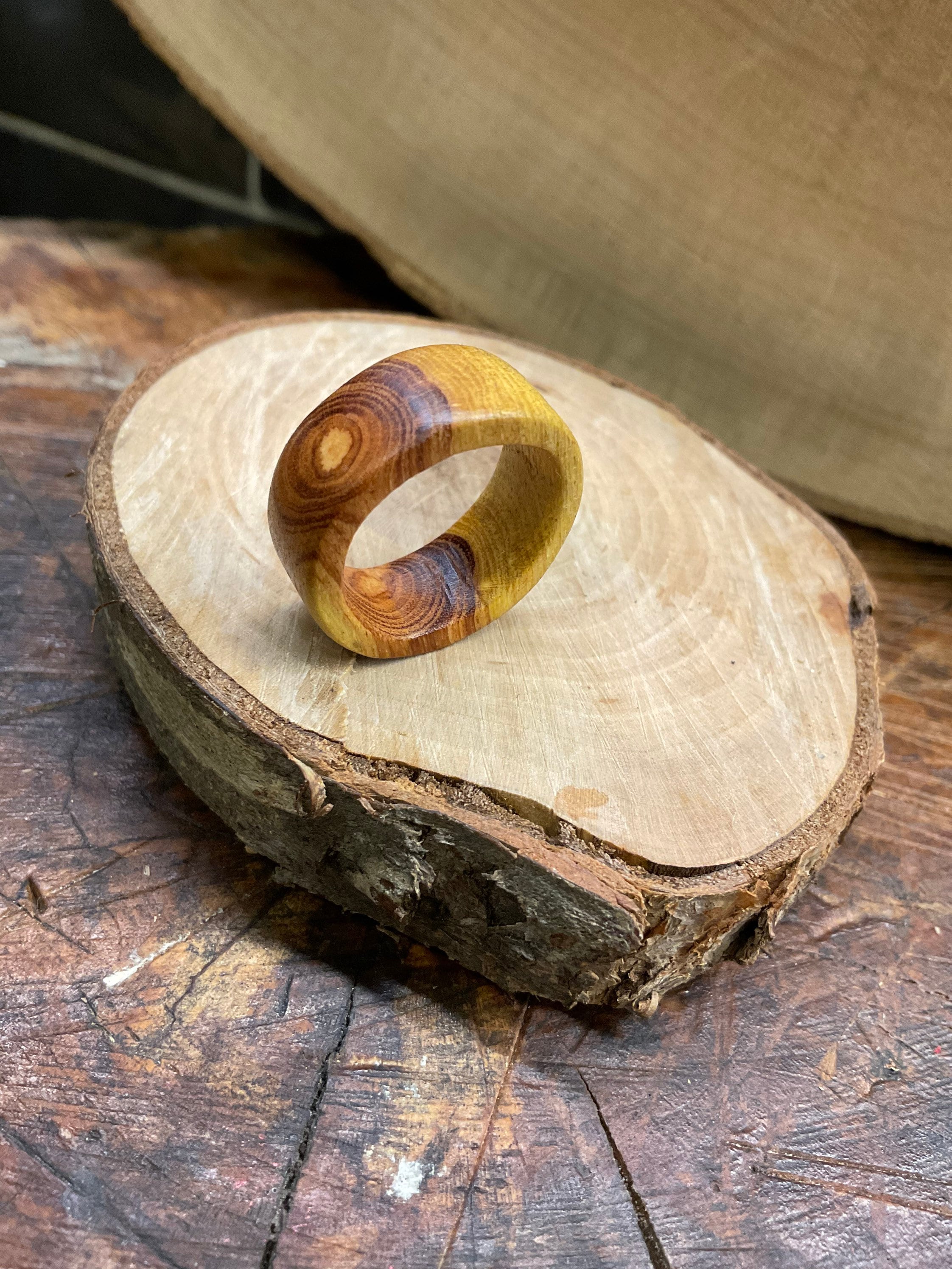 Hand carved honeylocust wood ring image 6