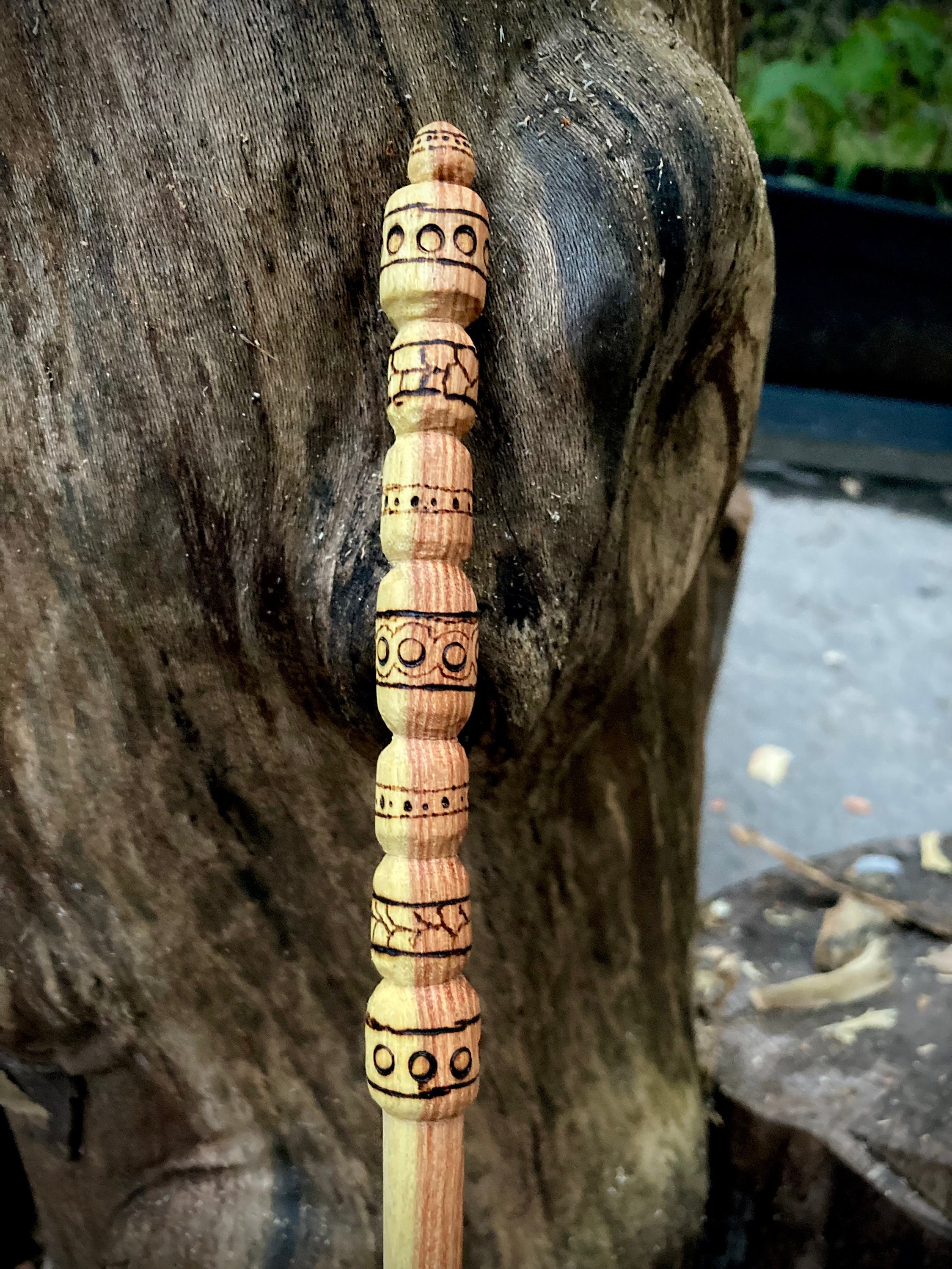 Hand carved Honeylocust wooden magic wand image 8