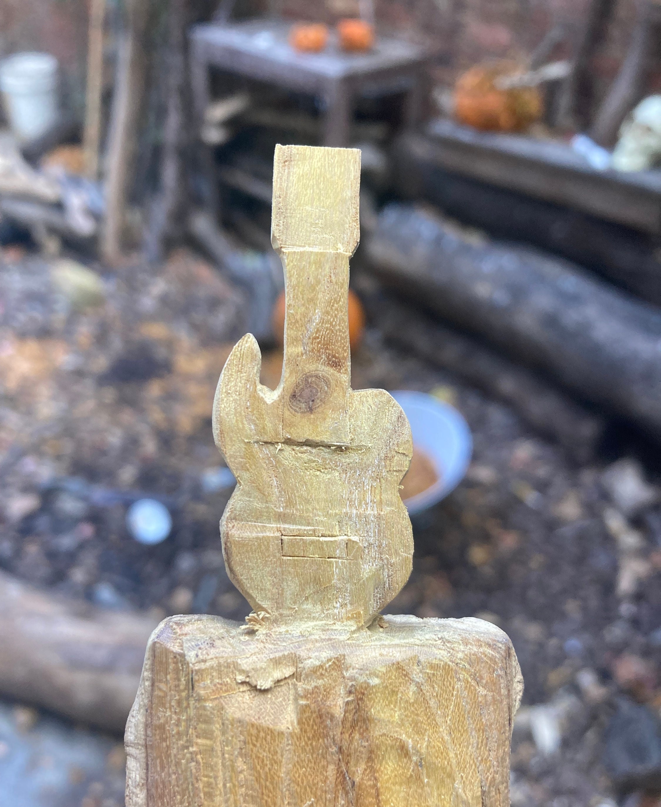 Hand carved mulberry wood electric guitar necklace guitar pendant gift for guitarist handmade jewelry image 3